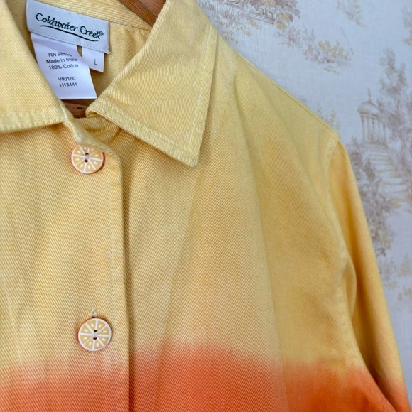 Vintage Coldwater Creek orange yellow fruit embroidered novelty statement jacket - Picture 3 of 8